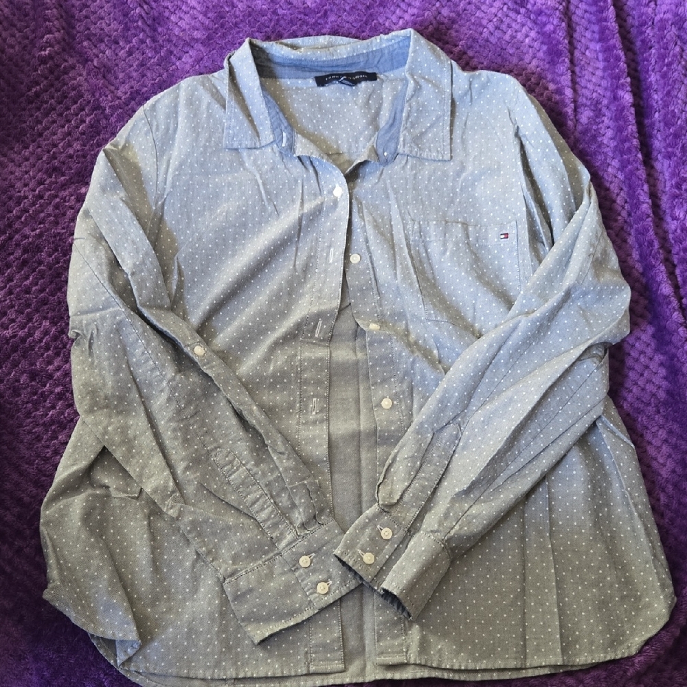 Tommy Hilfiger Sky Blue Dotted Shirt